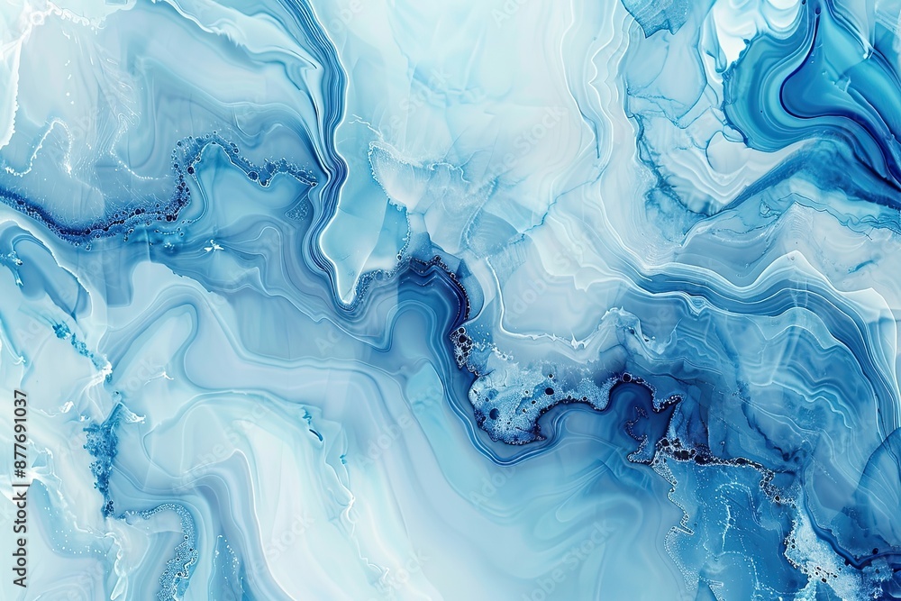 A blue and white abstract painting with a lot of detail A blue and white abstract painting with a lot of detail
