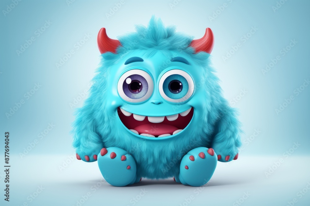 Cute Fluffy Little 3d Monster cartoon character Cute Fluffy Little 3d Monster cartoon character