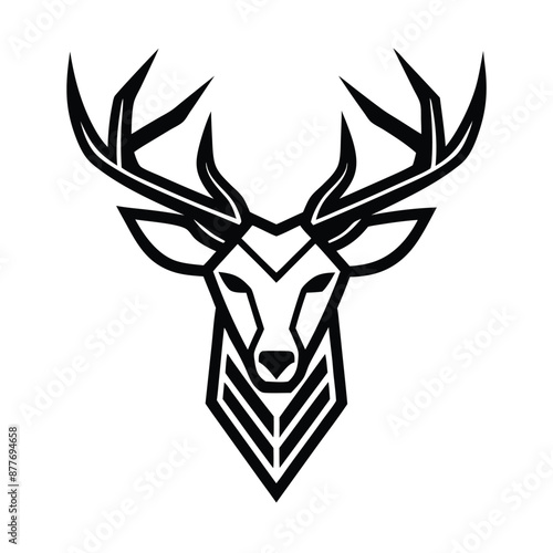 deer head black silhouette vector illustration