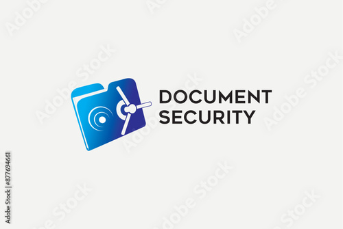 Document security folder technology logo design vector reality free image editable template 