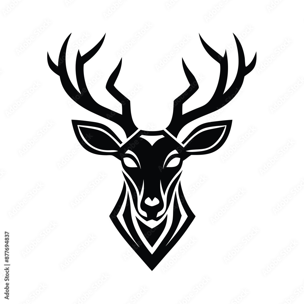 deer head black silhouette vector illustration deer head black silhouette vector illustration