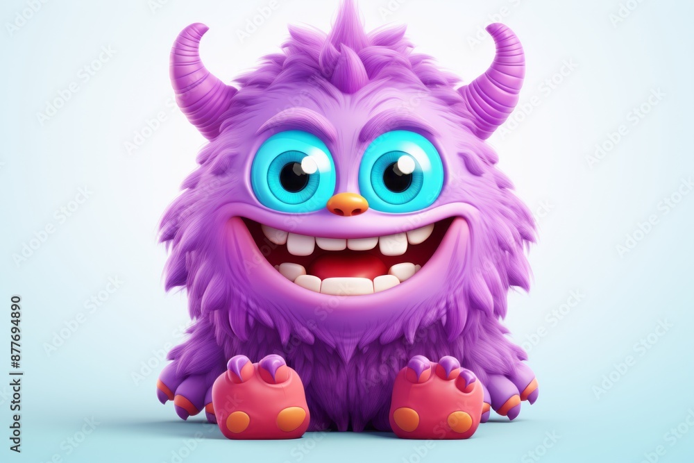 Cute Fluffy Little 3d Monster cartoon character Cute Fluffy Little 3d Monster cartoon character
