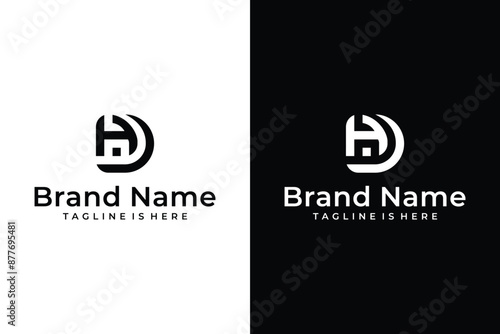 HD letter logo with Premium Vector creative concept