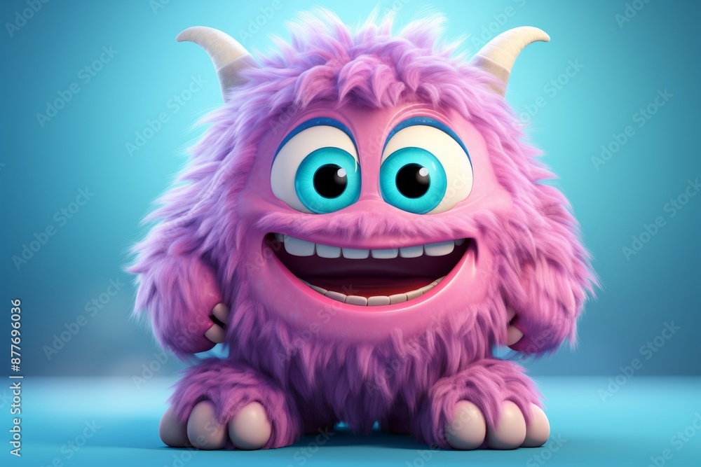 Cute Fluffy Little 3d Monster cartoon character Cute Fluffy Little 3d Monster cartoon character