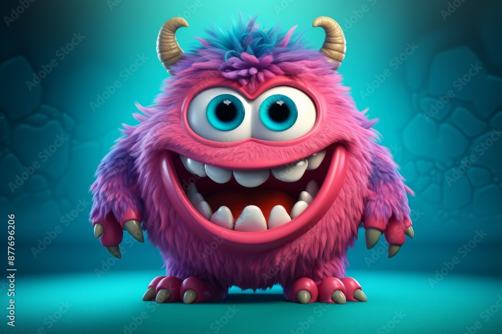 Cute Fluffy Little 3d Monster cartoon character Cute Fluffy Little 3d Monster cartoon character