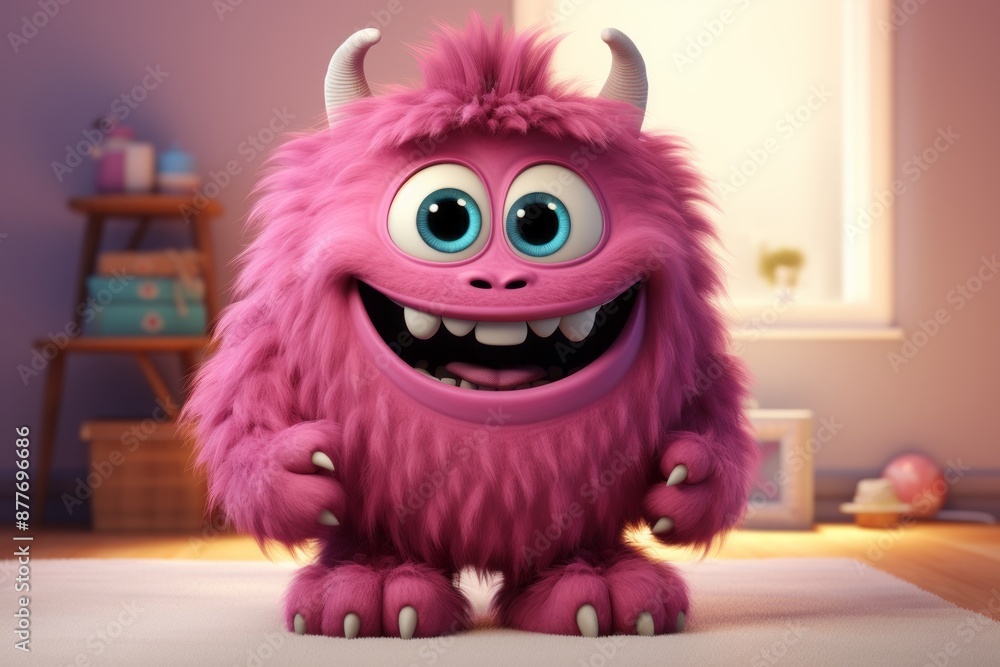 Cute Fluffy Little 3d Monster cartoon character Cute Fluffy Little 3d Monster cartoon character