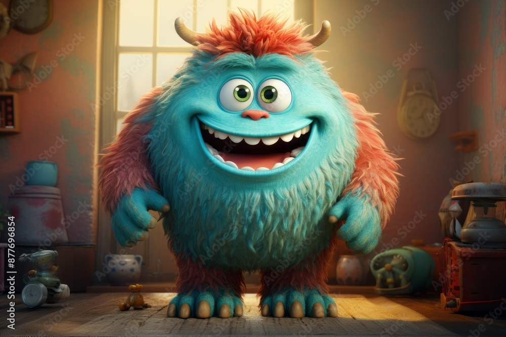Cute Fluffy Little 3d Monster cartoon character Cute Fluffy Little 3d Monster cartoon character