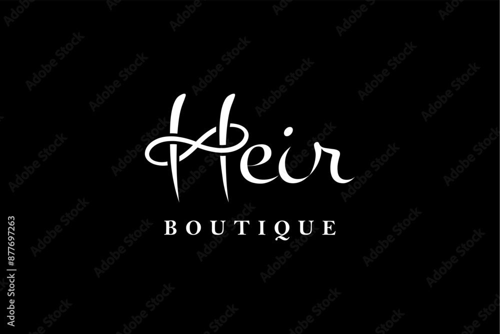 Heir boutique saloon typography infinity mark symbol logo design vector reality free image editable template Heir boutique saloon typography infinity mark symbol logo design vector reality free image editable template