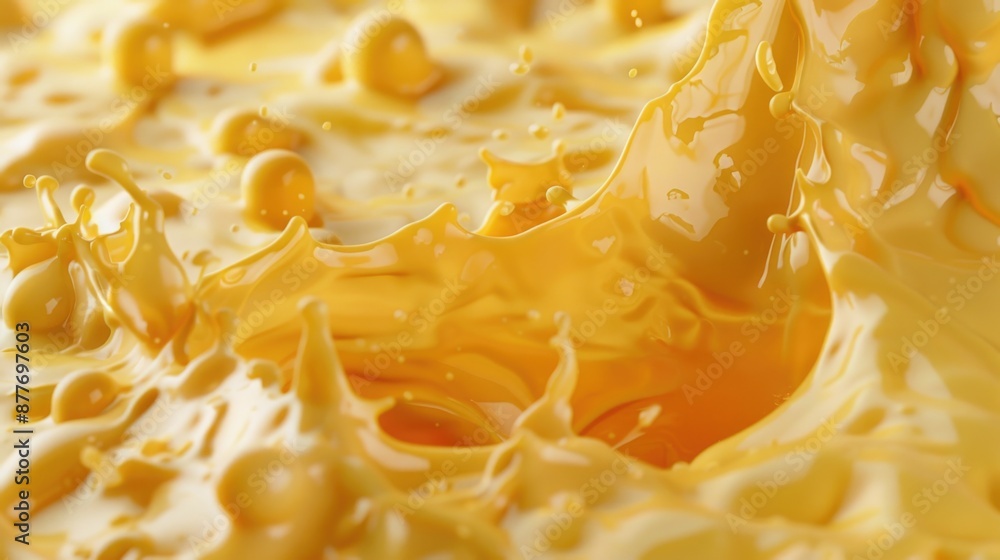 Close-up shot of a bright yellow liquid substance Close-up shot of a bright yellow liquid substance