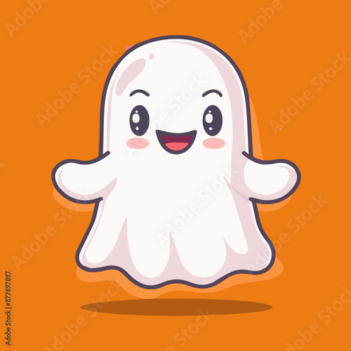 Cute Cartoon Halloween Ghos...