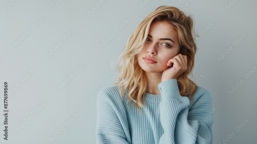 The pensive blonde woman The pensive blonde woman