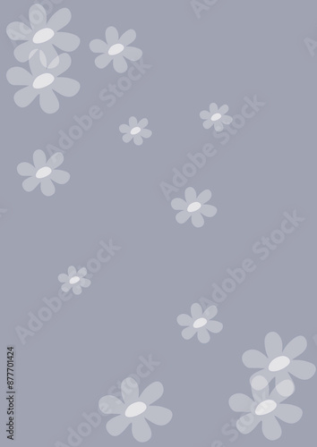 white flowers on blue background