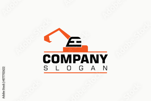 Bulldozer earthmoving machinery logo design vector reality free image editable template 