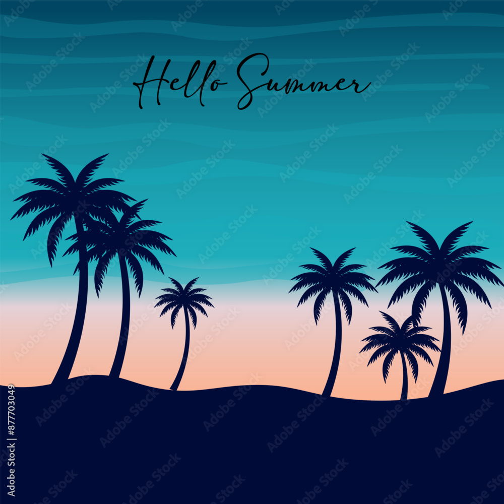 Fototapeta premium Hello summer. welcome summer. summer time vector illustration.