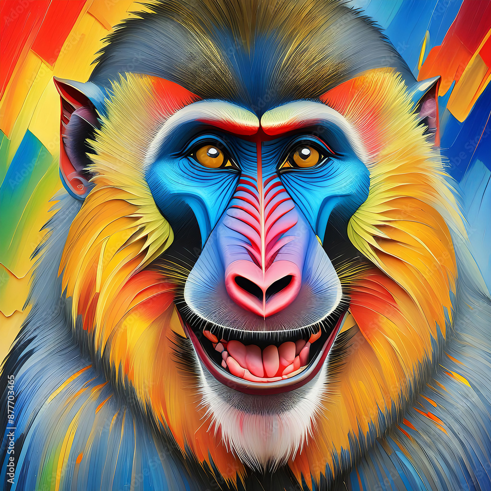 One Mandrill smiling One Mandrill smiling