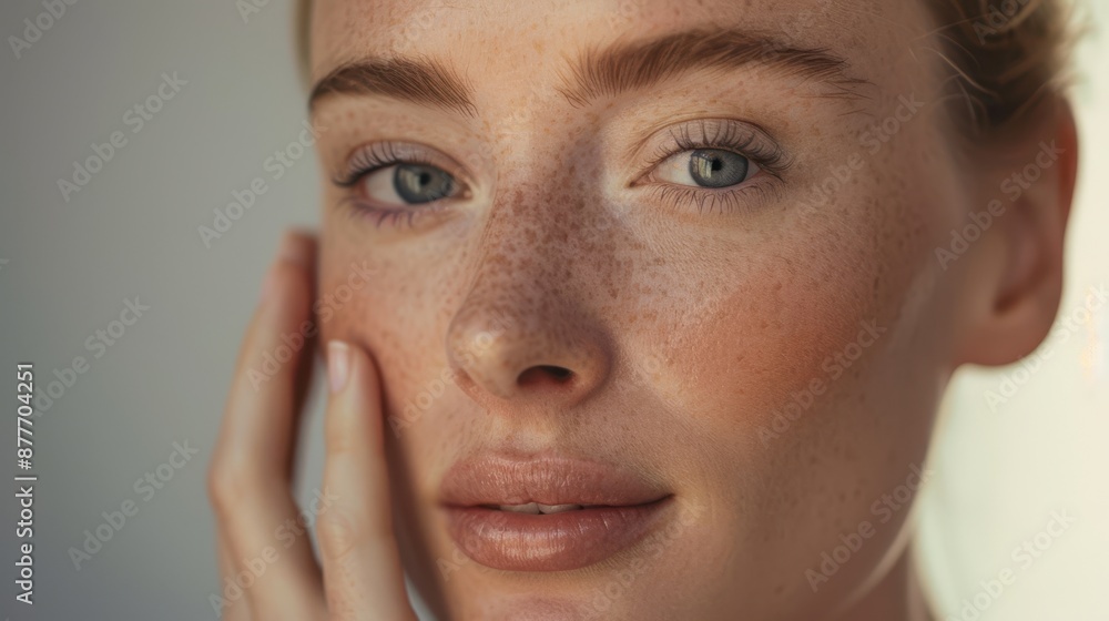 Closeup of a Woman's Freckled Face Closeup of a Woman's Freckled Face