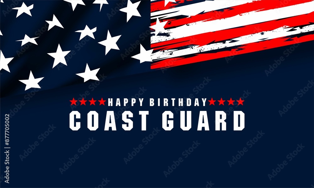 Happy  Birthday U.S. Coast Guard   . Background Vector Illustration