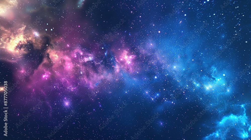 Naklejka premium Elegant Milky Way Night Sky Illustration