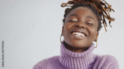 The joyful woman smiling photo