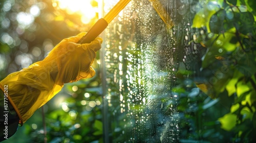 The Hand Cleans a Window photo