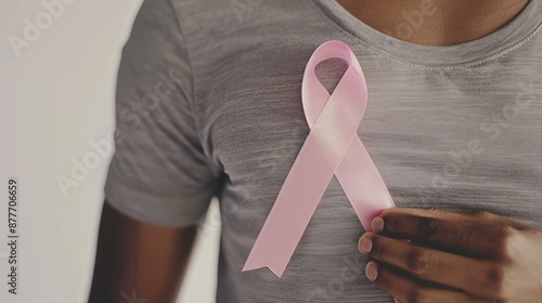 The pink breast cancer ribbon photo