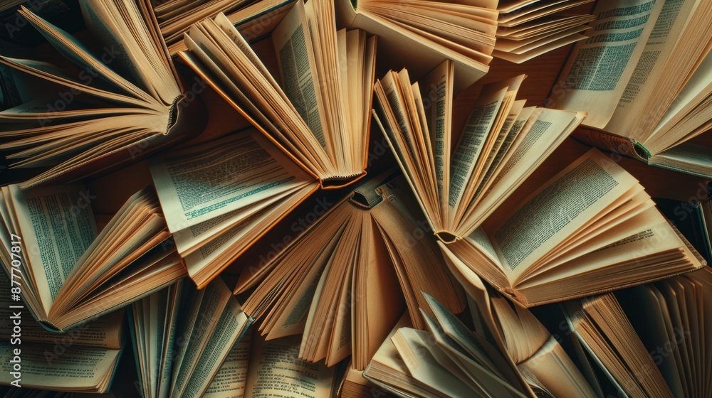 Fototapeta premium The open pages of books