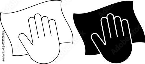 outline silhouette hand wiping icon set
