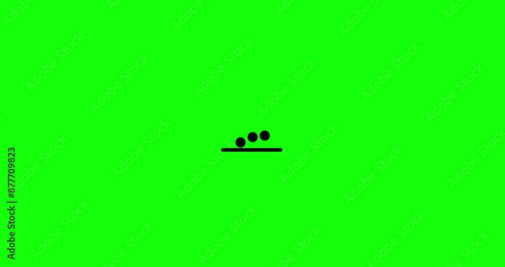 Falling balls animation for loader screen. Loading animation of circles isolated on green background. Loop 4k resolution video. Loading created from moving circles and line. Falling balls animation for loader screen. Loading animation of circles isolated on green background. Loop 4k resolution video. Loading created from moving circles and line.