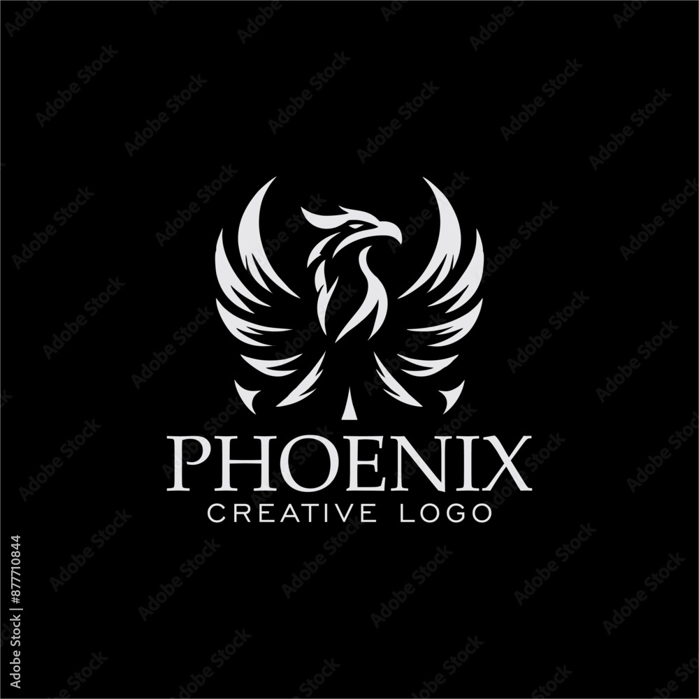 Phoenix emblem logo vector design inspiration, fantasy bird flat and minimalist design Phoenix emblem logo vector design inspiration, fantasy bird flat and minimalist design
