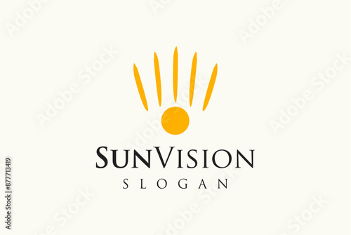 Sun logo, Sun Vision busness name idea, vector template design