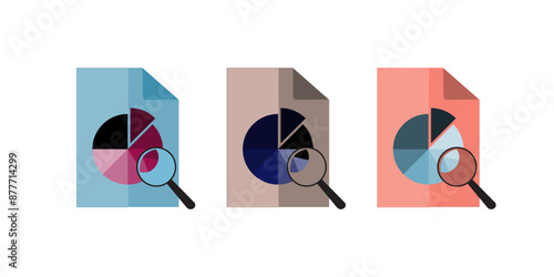 Economics strategy, analysis of sales, statistic, data statistic illustration set or collection for banner, landing web page. Analyst hand collect data and analyse business, with three design