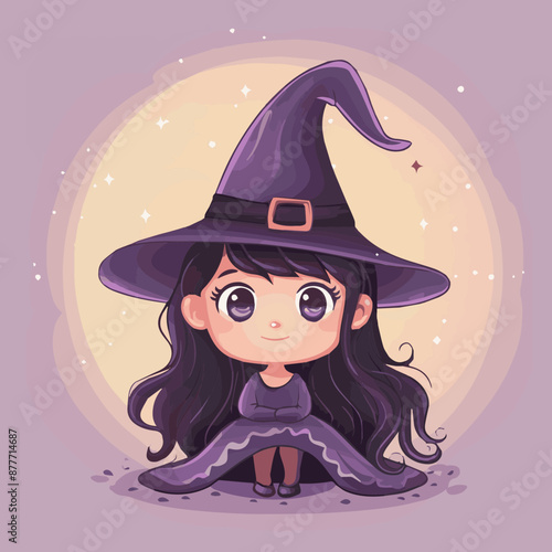 Cute Cartoon Halloween Witc...