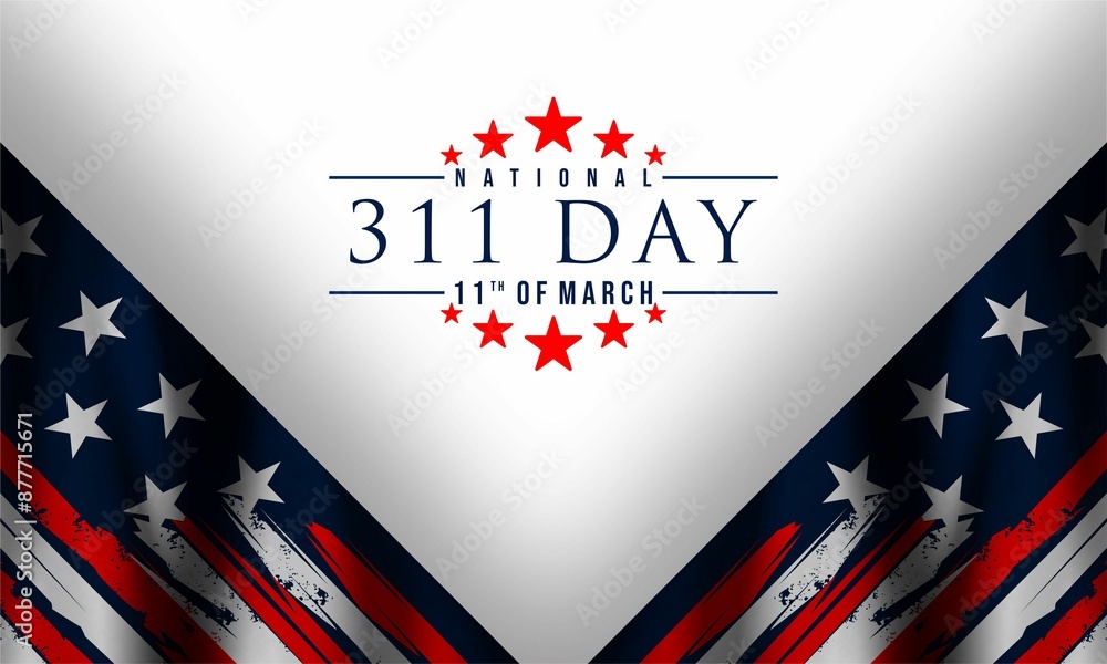 National 311 Day Vector illustration. 11th Of March. Holiday concept. Suitable for background, banner, card, poster with text inscription. National 311 Day Vector illustration. 11th Of March. Holiday concept. Suitable for background, banner, card, poster with text inscription.