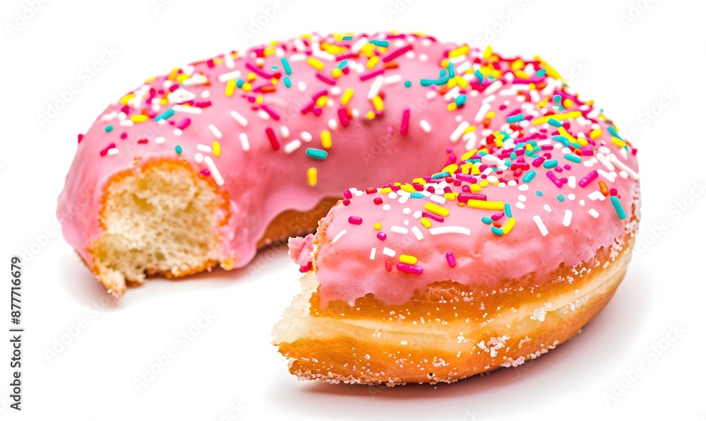 Pink Glazed Donut with Sprinkles Pink Glazed Donut with Sprinkles