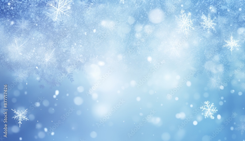 Abstract winter background with snowflakes and bokeh. Abstract winter background with snowflakes and bokeh.