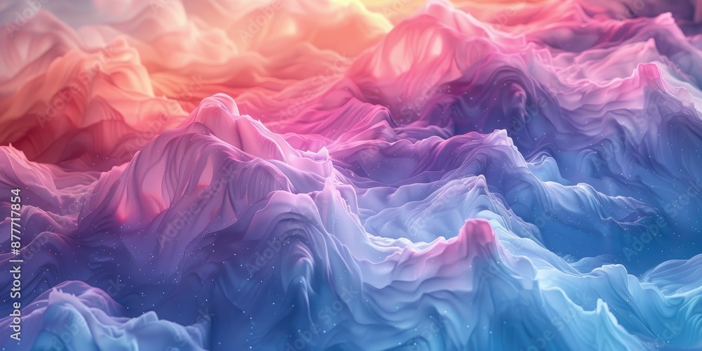 Fototapeta premium Abstract Mountain Landscape with Pastel Colors