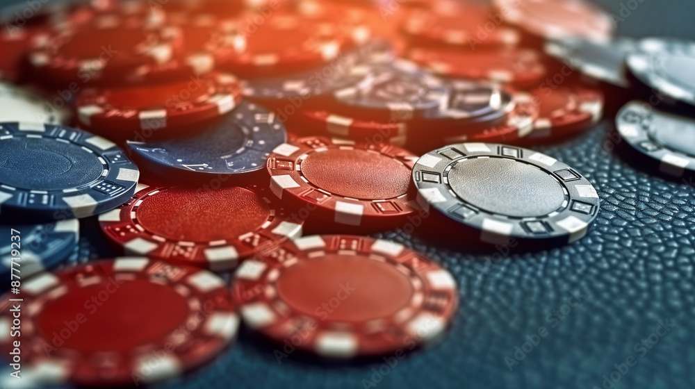 Casino chips isolated on background, copy space for text. Casino chips isolated on background, copy space for text.