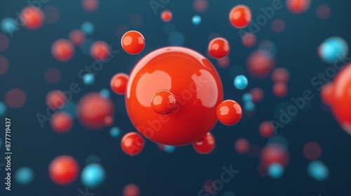 Quantum chromodynamics theory describing strong interactions among quarks and gluons, pivotal in particle physics and nuclear physics. Background Illustration, Bright color tones, , Minimalism, photo