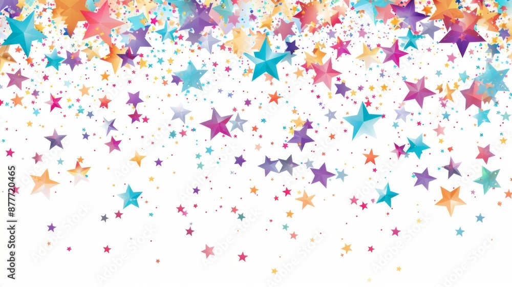 A vibrant image showing multiple colorful stars scattered at the top against a white background, creating a celebratory or festive atmosphere with a variety of colors. A vibrant image showing multiple colorful stars scattered at the top against a white background, creating a celebratory or festive atmosphere with a variety of colors.