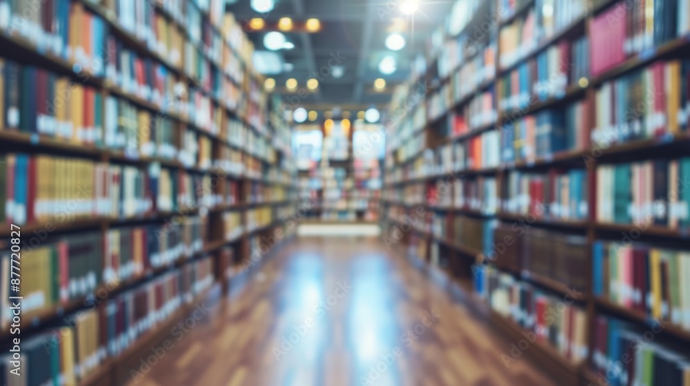 A library hallway with bookshelves on either side, filled with books and creating a blurred effect, giving a sense of depth and countless knowledge within reach. A library hallway with bookshelves on either side, filled with books and creating a blurred effect, giving a sense of depth and countless knowledge within reach.