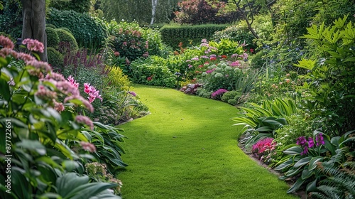 Beautiful Lush Garden with Winding Path © Witri