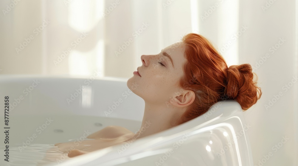 Naklejka premium The Woman in Relaxing Bath