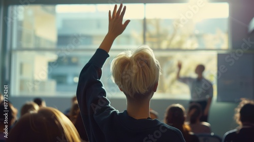 A Student Raising Hand photo