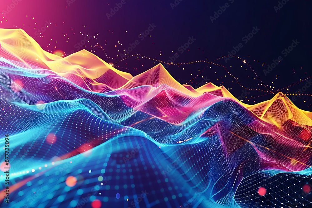 Abstract Digital Landscape with Vibrant Colors Abstract Digital Landscape with Vibrant Colors