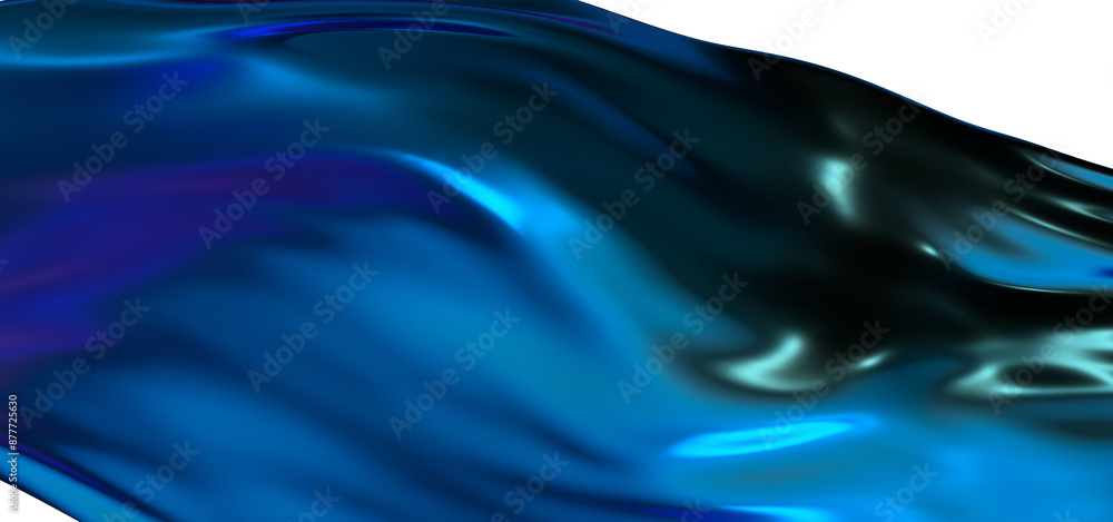 Obraz premium Tranquil Momentum: Abstract 3D Blue Wave Illustration for Peaceful Visual Experiences