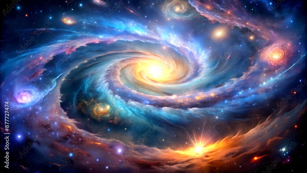 The Cosmic Dance: A Whirlwind of Nebulae and Stars in a Universe of Infinite Hues Generative AI Digital art generation The Cosmic Dance: A Whirlwind of Nebulae and Stars in a Universe of Infinite Hues Generative AI Digital art generation