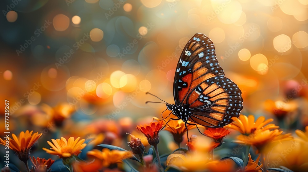 Butterfly gardens bring a touch of whimsy and beauty with vibrant butterflies flitting among colorful blooms perfect for enchanting and lively backgrounds Background Illustration, Bright color tones, Butterfly gardens bring a touch of whimsy and beauty with vibrant butterflies flitting among colorful blooms perfect for enchanting and lively backgrounds Background Illustration, Bright color tones,