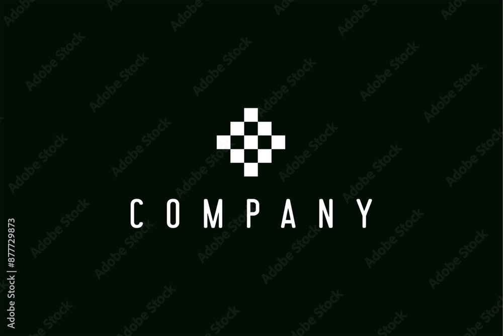Square pixel logo design business name ideas vector image editable Square pixel logo design business name ideas vector image editable