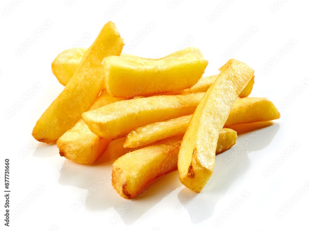 fried potatoes on white background fried potatoes on white background
