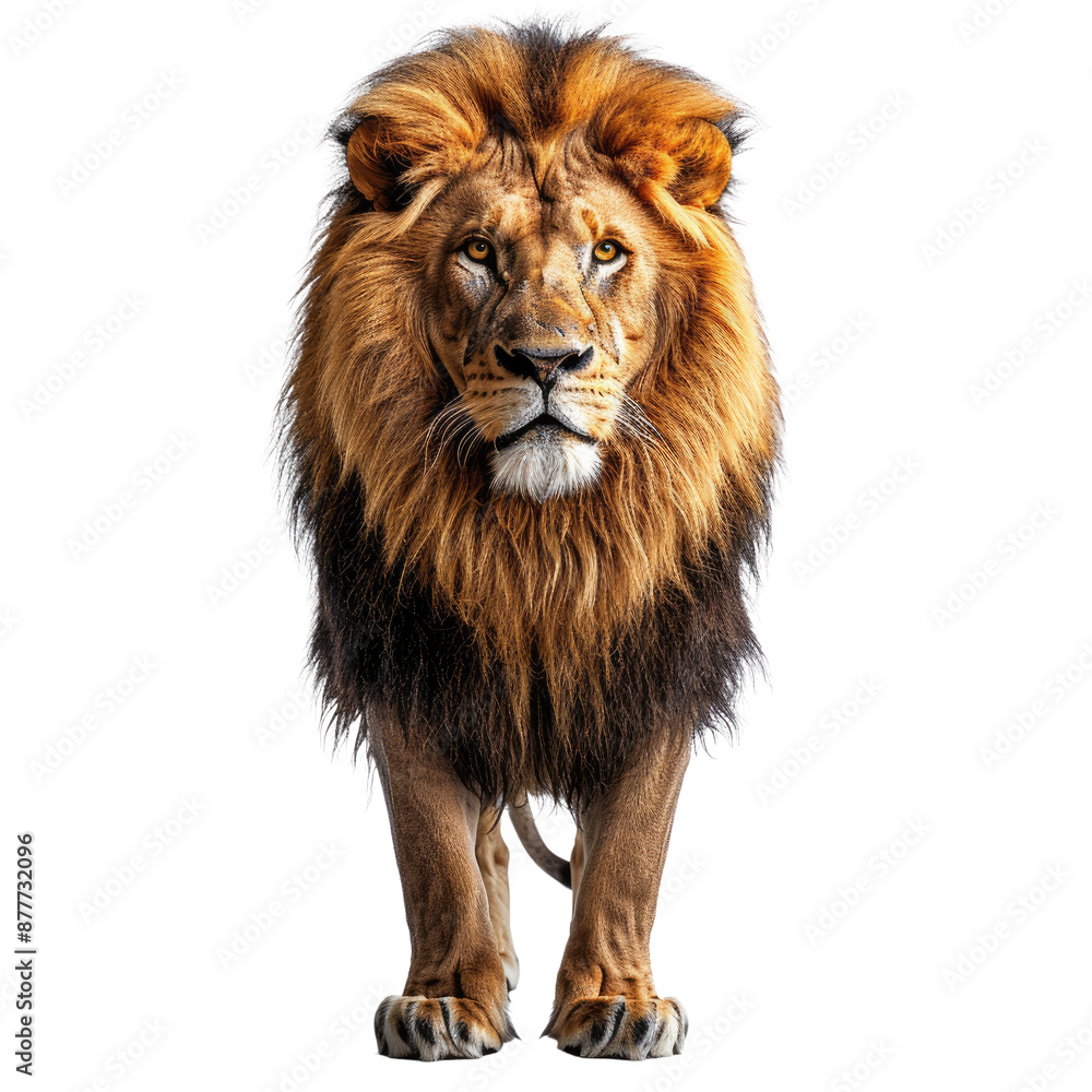 Portrait of Lion isolated on a transparent background for web banner, wallpaper Portrait of Lion isolated on a transparent background for web banner, wallpaper